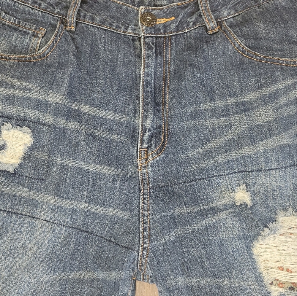 Monthorigin Patchwork Distressed Jeans - image 5